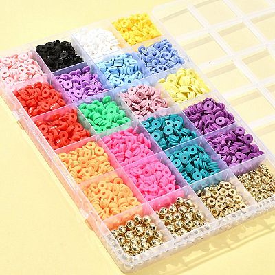 DIY Heishi Polymer Clay Beads Jewelry Making Finding Kit DIY-FS0005-94D-1