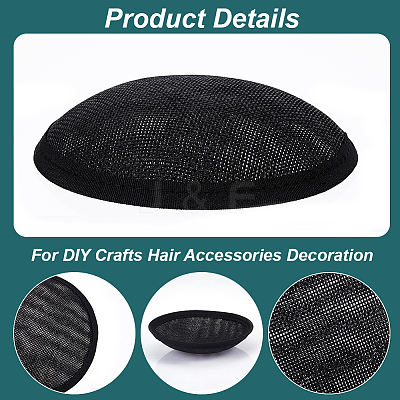Imitation Hemp Round Fascinator Hat Base for Millinery AJEW-WH0472-45A-02-1