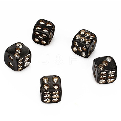 Resin 6 Sided Dices SKUL-PW0002-100A-1