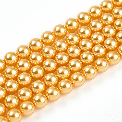 Baking Paint Pearlized Glass Pearl Bead Strands HY-N002-5mm-A08-1