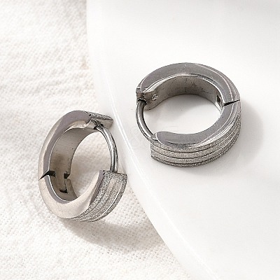 304 Stainless Steel Hoop Earrings EJEW-L302-03D-P-1