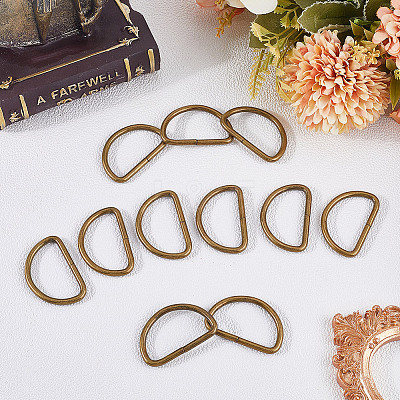 20Pcs Iron D Rings IFIN-SP0001-21B-AB-1