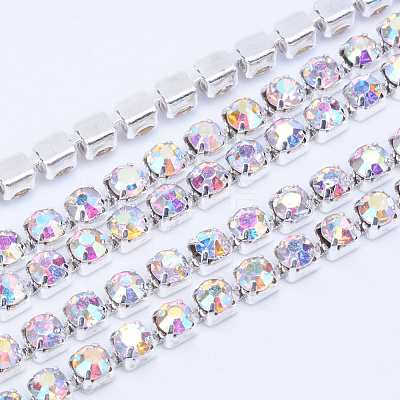 Brass Rhinestone Strass Chains CHC-T003-SS14-02S-1