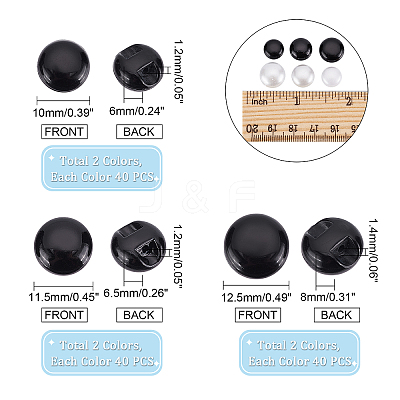240Pcs 6 Style 1-Hole Plastic Button BUTT-PH0001-14-1