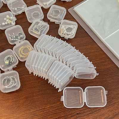 Mini Transparent Plastic Beads Containers X-PW-WG74209-01-1