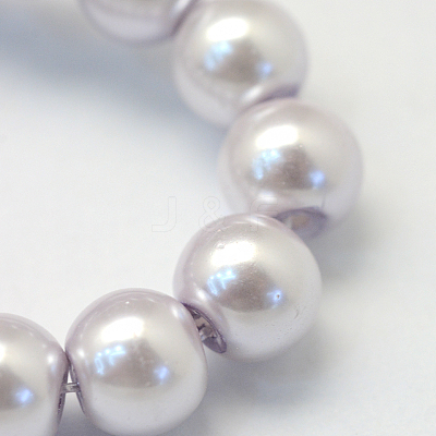 Baking Paint Pearlized Glass Pearl Round Bead Strands X-HY-Q003-4mm-25-1
