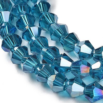 Transparent Electroplate Glass Beads Strands GLAA-F029-3mm-A01-1