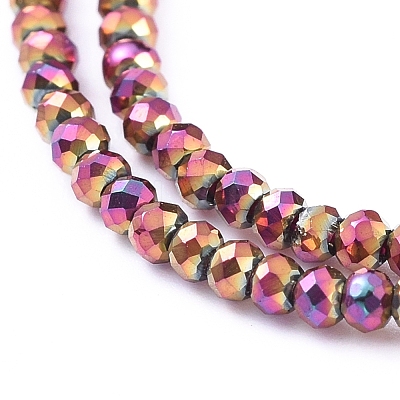 Electroplate Glass Beads Strands EGLA-F149-FP-03-1