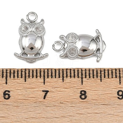 304 Stainless Steel Owl Pendant Rhinestone Settings STAS-H242-02P-1