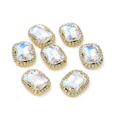 Rectangle Octagon Sew on Rhinestone X1-DIY-E062-02G-01-1