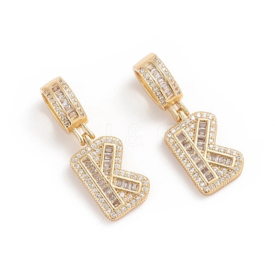 Brass Micro Pave Cubic Zirconia Pendants ZIRC-G165-13G-K-1