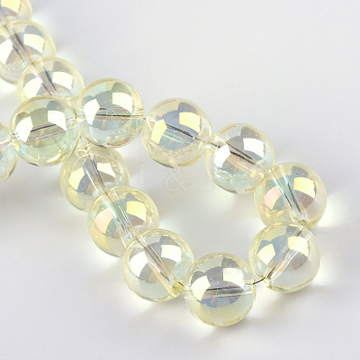 Electroplate Glass Beads Strands X-EGLA-Q062-8mm-A02-1
