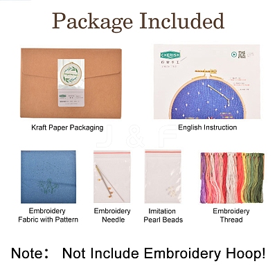 Flower & Constellation Pattern 3D Bead Embroidery Starter Kits DIY-P077-082-1