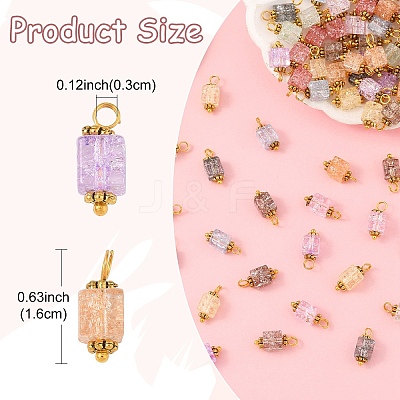 10Pcs Crackle Glass Pendants PALLOY-YW00067-01-1