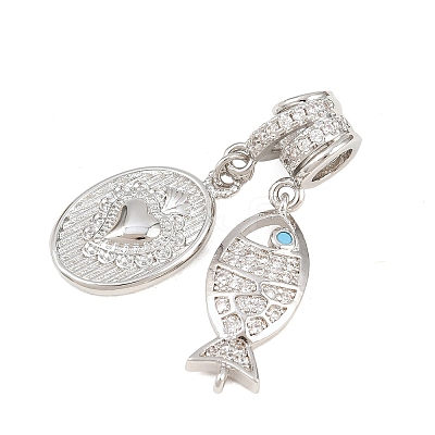 Brass Micro Pave Cubic Zirconia Pendants KK-Z151-07P-1
