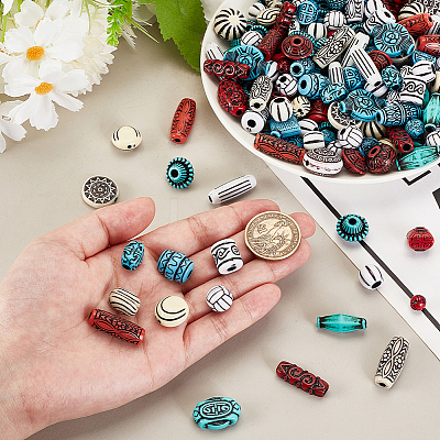 170Pcs Opaque Acrylic Beads MACR-PH0001-83-1