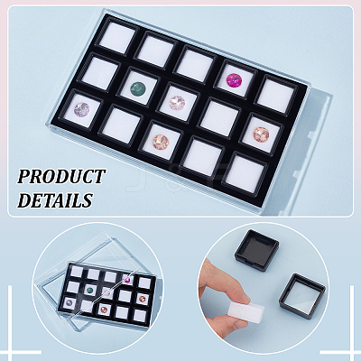Plastic Diamond Storage Boxes Set CON-WH0092-69-1