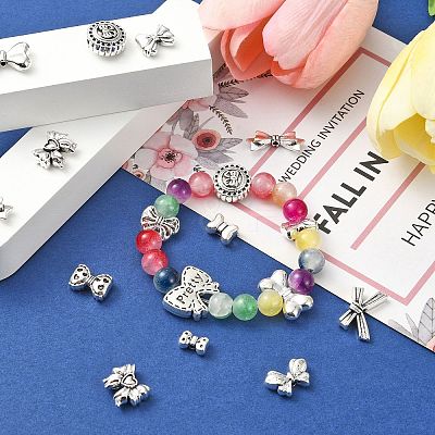 60Pcs 12 Styles Tibetan Style Alloy Beads FIND-CJ0002-28A-1