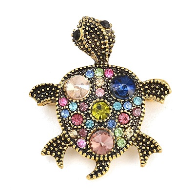 Alloy Rhinestone Lapel Pins for Backpack Clothes JEWB-P058-02A-AB-1