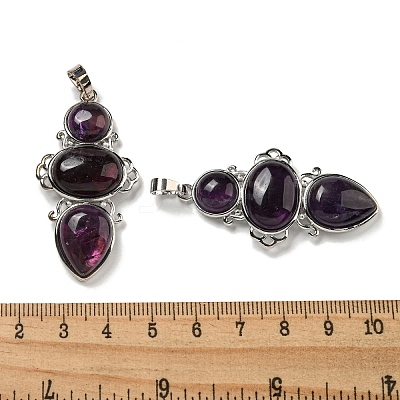 Natural Amethyst Pendants G-Q158-04A-1