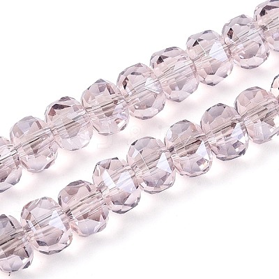 Electroplate Transparent Glass Beads Strands EGLA-N022-05B-C05-1
