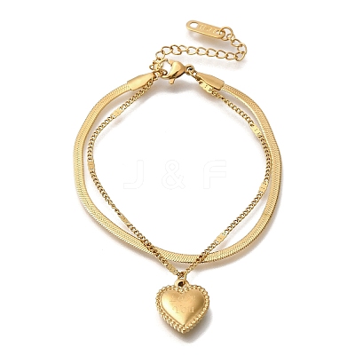 304 Stainless Steel Multi-Strand Bracelets BJEW-H620-02G-1