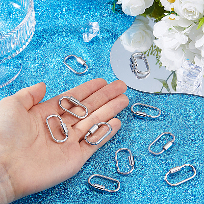 10Pcs Alloy Screw Carabiner Lock Charms FIND-DC0008-32P-1