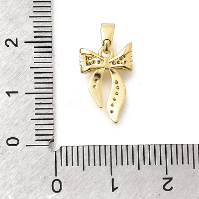 Brass Clear Cubic Zirconia Pendants X-KK-B187-05G-1
