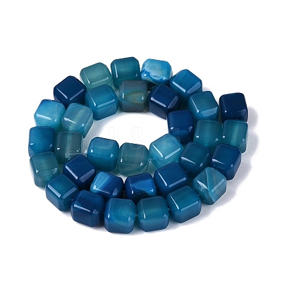 Natural Blue Agate Beads Strands G-Q608-10C-1