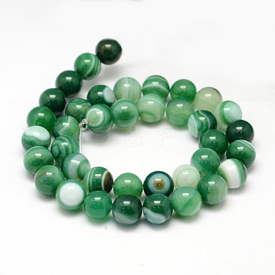 Natural Striped Agate/Banded Agate Bead Strands X-G-K155-B-8mm-08-1
