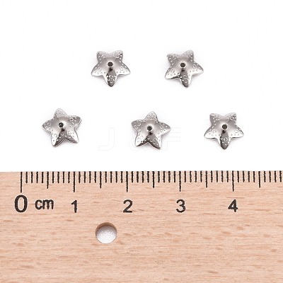 Tarnish Resistant 5-Petal Flower Smooth Surface 304 Stainless Steel Bead Caps STAS-R065-53-1