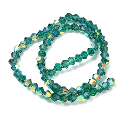 Electroplate Transparent Glass Beads Strands EGLA-K015-18I-1
