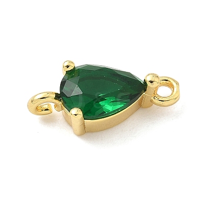 Brass Pave Cubic Zirconia Connector Charms KK-Z120-31G-01-1