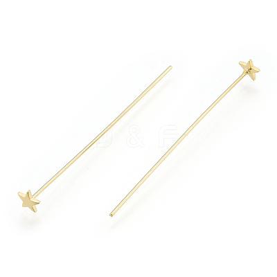 Brass Star Head Pins X-KK-N259-43-1