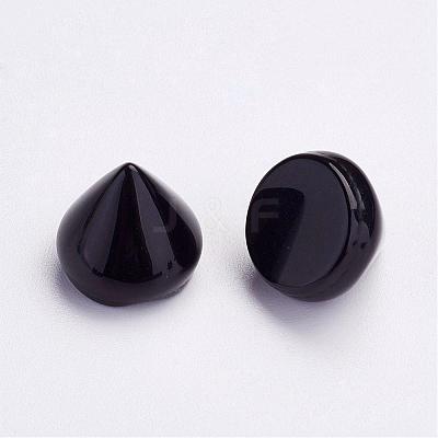 Natural Black Agate Cabochons G-P287-B04-1