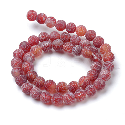 Natural & Dyed Crackle Agate Bead Strands X-G-T056-6mm-05-1