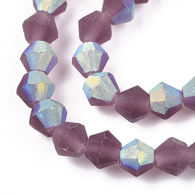 Imitate Austrian Crystal Bicone Frosted Glass Beads Strands EGLA-A039-T6mm-MB04-1