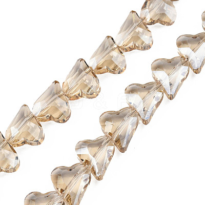 Electroplate Transparent Glass Beads Strands EGLA-N002-44-04-1