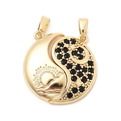 Valentine's Day Brass Micro Pave Cubic Zirconia Split Pendants KK-H251-01B-G-1