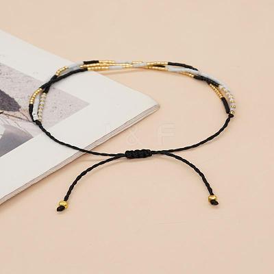 Summer Glass Seed Cylinder Beads Braided Bead Bracelets RV6392-3-1