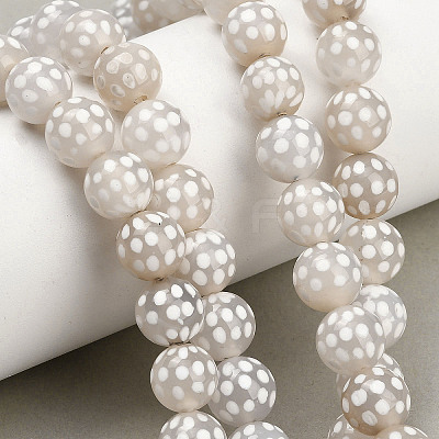 Tibetan Style dZi Beads Strands GG-NH0001-A04-10MM-1