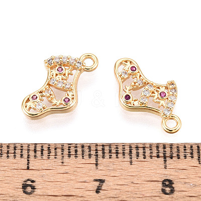 Brass Micro Pave Cubic Zirconia Charms KK-N263-142C-G-1