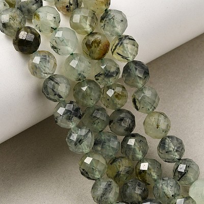 Natural Prehnite Beads Strands G-G457-8mm-03F-02-1