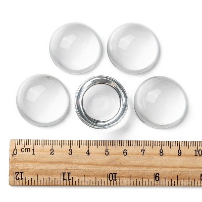 Transparent Half Round Glass Cabochons LS-X-GGLA-R027-30mm-1