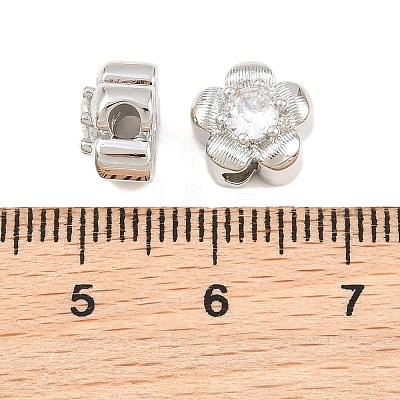 SHEGRACE Brass Micro Pave Clear Cubic Zirconia Beads XGRQ5K808-837P-1