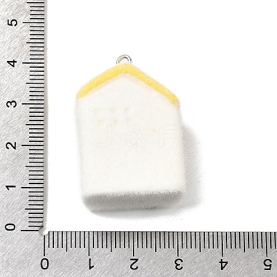 Flocky Opaque Resin Pendants LS-RESI-F062-02E-1