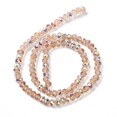 Electroplate Transparent Glass Beads Strands EGLA-A046-01B-22-1