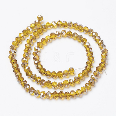 Electroplate Transparent Glass Beads Strands EGLA-A034-T4mm-E02-1