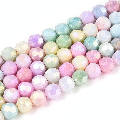 Anti-Tarnish Electroplate Glass Beads Strands X-EGLA-T021-6mm-15-12-1