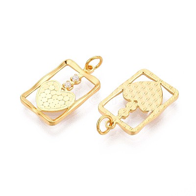 925 Sterling Silver Micro Pave Clear Cubic Zirconia Pendants STER-T008-53G-1